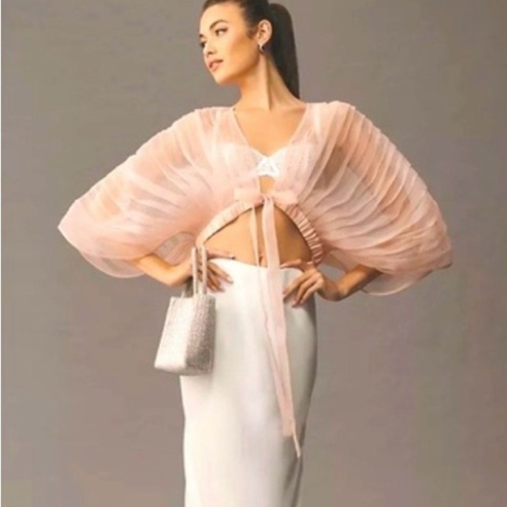 Anthropologie pale pink shrug. One size - Picture 8 of 8